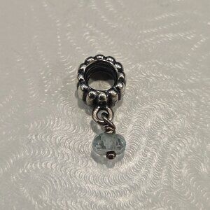 RETIRED Pandora Birthstone March Aquamarine Dangle Charm